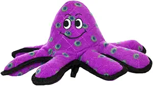 TUFFY - World's Tuffest Soft Dog Toy - Ocean Octopus - Squeakers - Multiple Layers. Made Durable, Strong & Tough. Interactive Play (Tug, Toss & Fetch). Machine Washable & Floats.