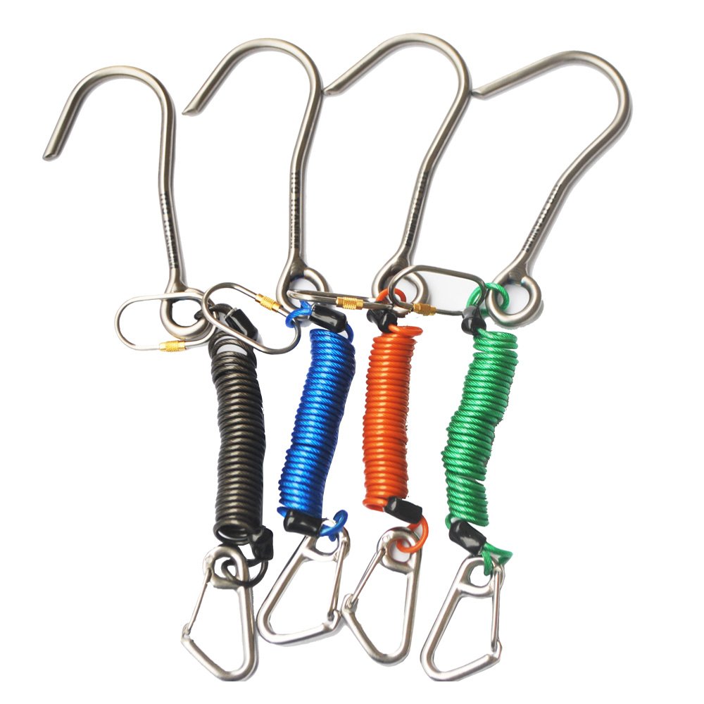 TiTo Scuba Diving Titanium Alloy Diving Hook Reef Drift Hooks with Line and Hook for Current Dive