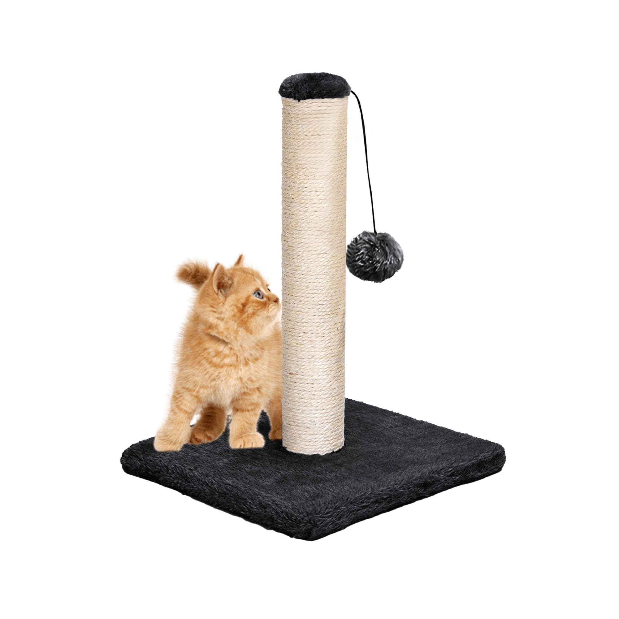 Cat Tree Multi Level Activity Tower With Scratch Post, Climbing Ladder and Play House for Kittens - Indoor Pet Furniture (Dark Grey -28 * 28 * 37cm)