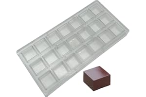 GOLDBAKING Square Chocolate Making Mould Polycarbonate Chocolate DIY Mold 21 Cavities Candy Ice Cube Molds