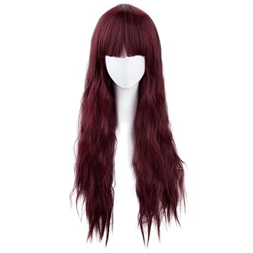 Amazon Com Natural Full Bang Heat Resistant Long Half Curly Hair