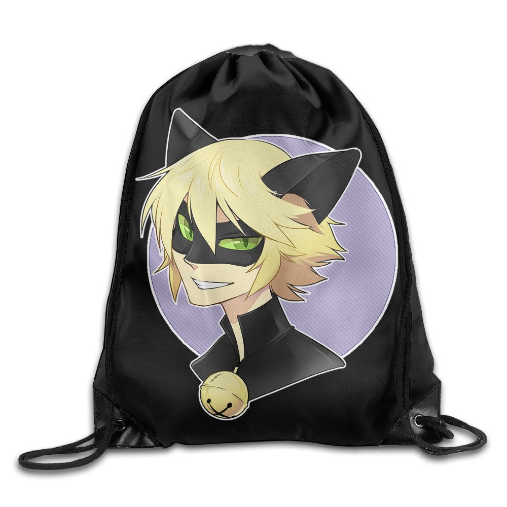 Nadeshop Miraculous Ladybug Cat Noir Miaou Drawstring Backpack