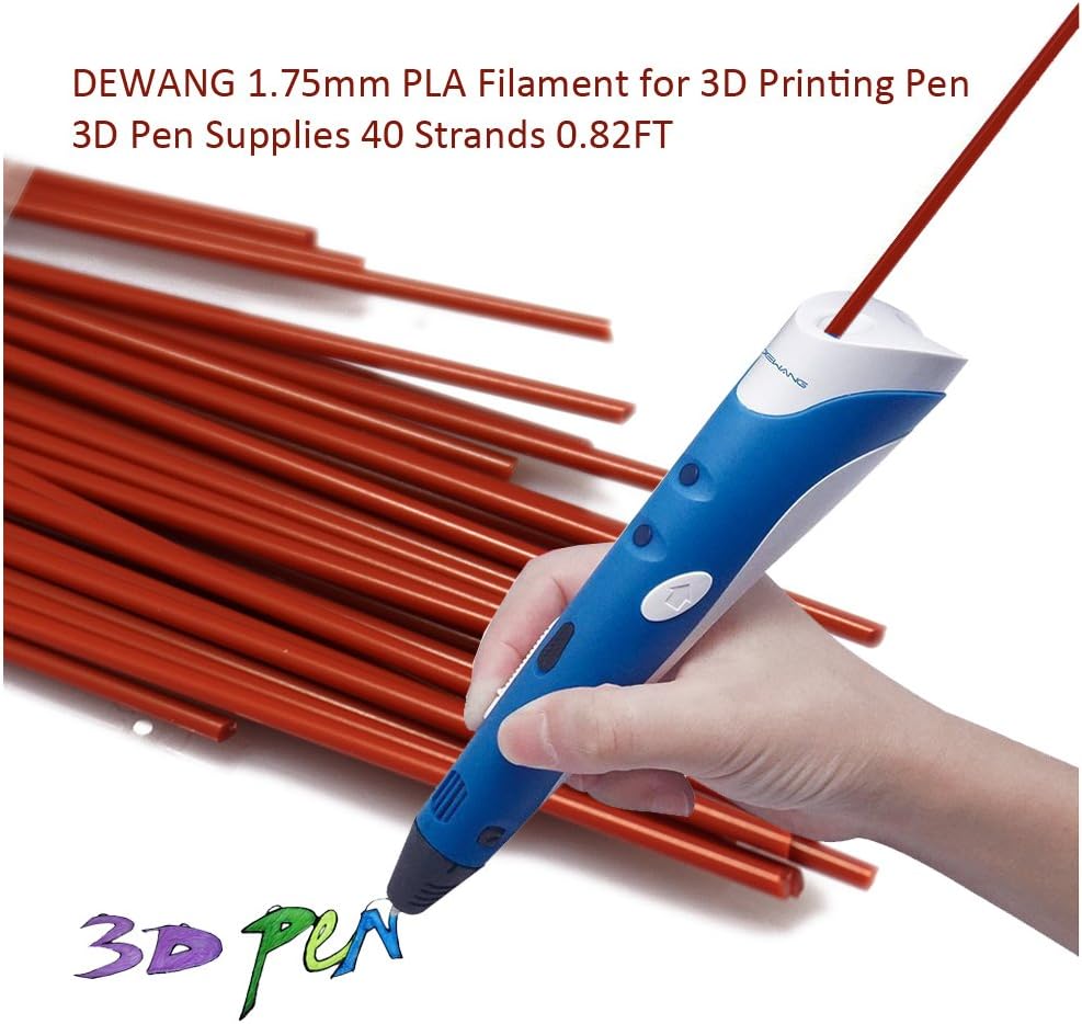 DEWANG 1.75mm PLA Filament for 3D Printing Pen 3D Pen Supplies 40 Strands 0.82FT