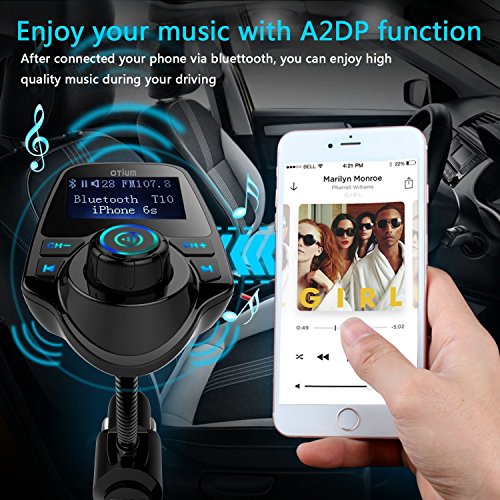 FM Transmitter, Otium Bluetooth Wireless Radio Adapter Audio Receiver