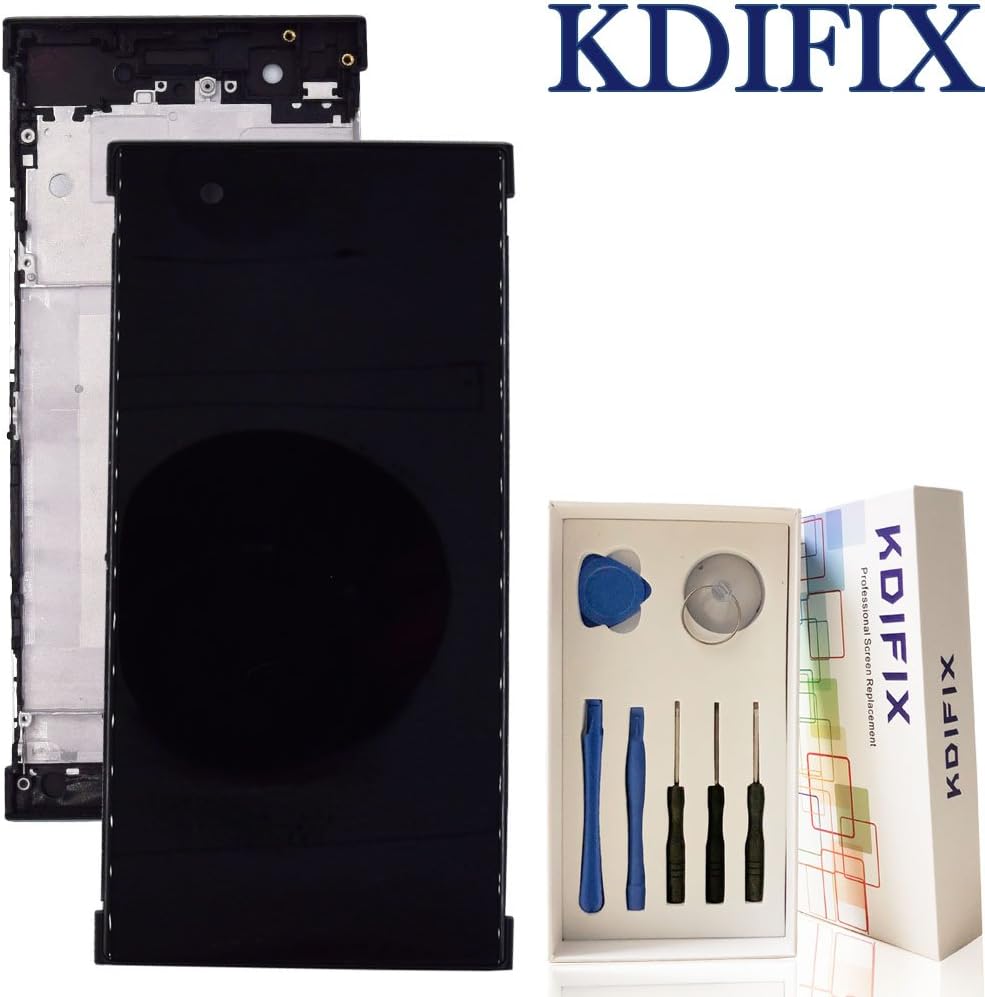 KDIFIX for Sony Xperia XA1 G3121 G3123 G3112 G3116 LCD Touch Screen Assembly + Frame with Full Professional Repair Tools kit (Black+Frame)