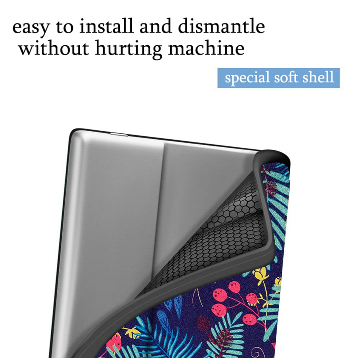 Stand Soft Case for 7 Inch Kindle Oasis (10th Generation, 2019 Release and 9th Generation, 2017 Release) with Double Hand Strap/Auto Sleep & Wake/Magnetic Closure (Jungle Flower)