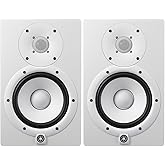 YAMAHA HS7W 6.5-Inch Powered Studio Monitor (White, 2-Pack) Bundle (2 Items)