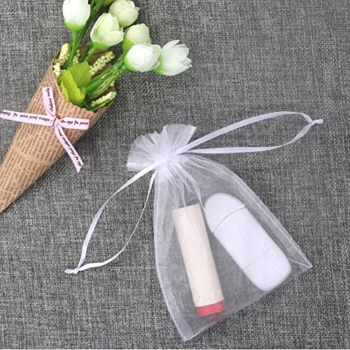 SumDirect 50Pcs 4x6 inches Sheer Organza Bags Jewelry Drawstring Pouches Wedding Party Christmas Favor Gift Bags (White)