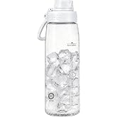 Edmyre 32oz Clear Water Bottle - BPA-Free Tritan Plastic, Fast Flow Spout Lid, Wide Mouth &amp; Leakproof Design Hiking Water Bottle Suitable for Travel, Outdoors, Gym, Office, Home, School(Clear)