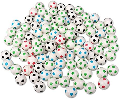 Schramm® 100 pieces Flummis football design 27mm flummis bouncy ball bouncy ball tombola children's birthday party