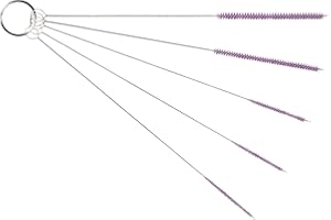 THE SCOOPIE 10" Tube Cleaning Brush Set, 5 Pack Small, Extra Long Nylon Straw Brushes with Flexible Handles for Bottles, Cleaning Straws, Pipe Cleaners, Keyboard, Glass, Guns, Detailing and Deep Cleaning, Purple