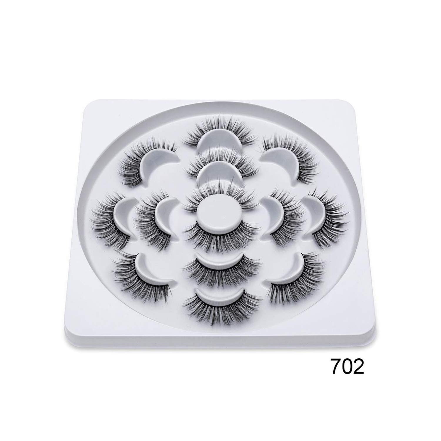 7 Pairs Mink Eyelashes 3D High Imitation False Lashes Black Cotton Stalk Fake