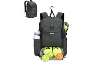 sportsnew Pickleball Bag for Women & Men – Large Waterproof Sports Backpack with Separate Shoe Compartment & Fence Hook