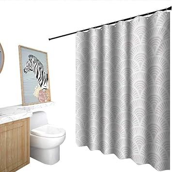 Amazon Com Homecoco Grey And White Flower Shower Curtain Vintage