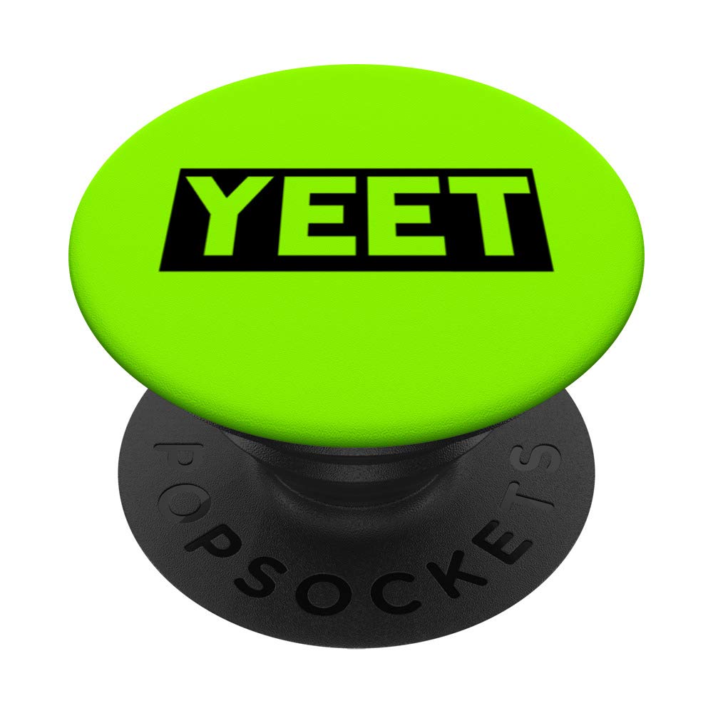 YEET Green and Black Cool Grip Women Girls Boys Youth Men PopSockets PopGrip: Swappable Grip for Phones & Tablets
