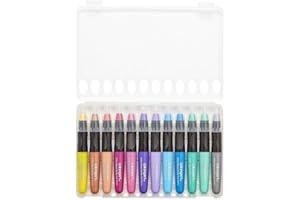 KINGART 581-12 Metallic GEL STICK Set, Artist Pigment Crayons, 12 Rich Metallic Colors, Water Soluble, Creamy, and Odorless, 