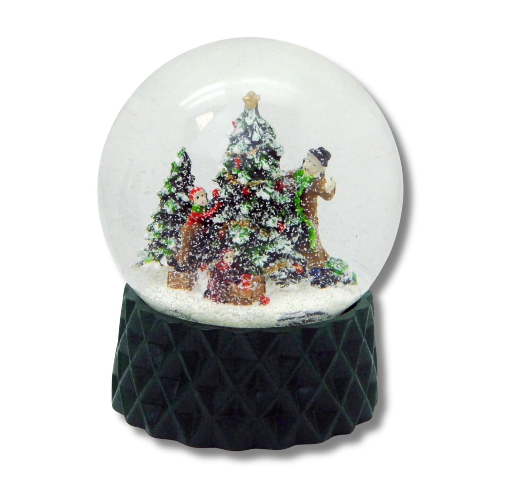 20174 Snow Globe Christmas Tree Decorating Family Decorating Christmas Tree Base Green Cubic Pure Line Diameter 100 mm Shaking Ball