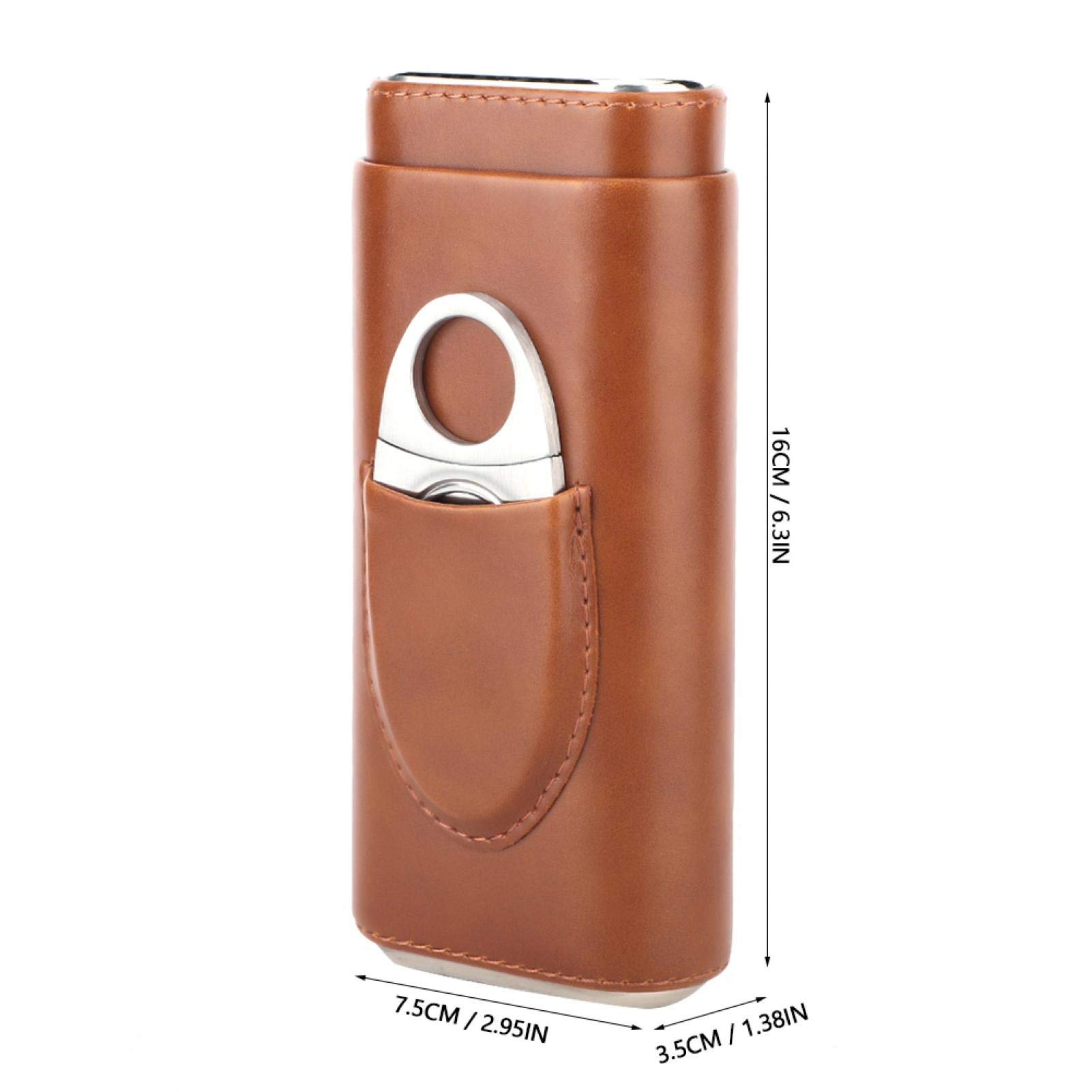 Cigar Case, Cigar Cutter, Cigar Holder with Cutter Color Optional for Villa Home(Brown, Black) Cigar Accessories