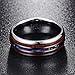 VAKKI 8mm Hawaiian Koa Wood and Abalone Shell/Imitated Opal Tungsten Carbide Rings Wedding Bands for Men Comfort Fit Size 4 to 17