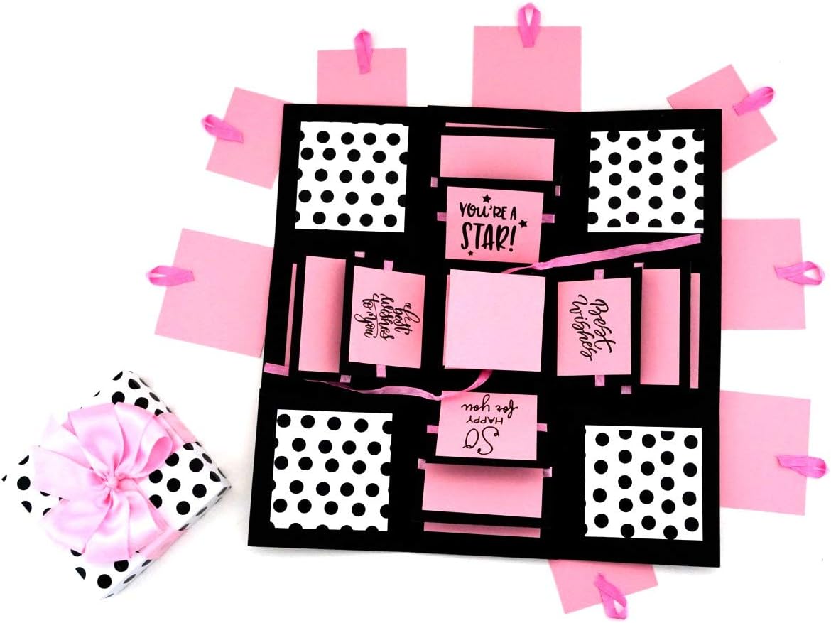 Crack of Dawn Crafts 3 Layered Happy Explosive Box Polka Party (Best Wishes)