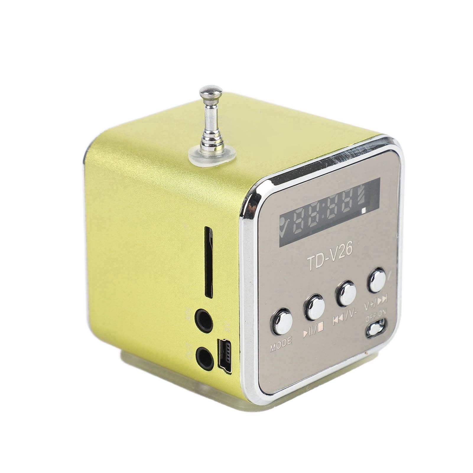 Mini Portable FM Radio Speaker, Digital Stereo MP3 MP4 Music player Support TF Card USB Disk FM (绿色)