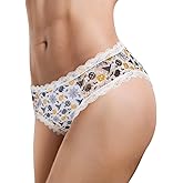 Littleforbig Unisex Hipster Lace Briefs Skelly Halloween Pattern Cheeky Bow Panties for Crossdressers Transgender