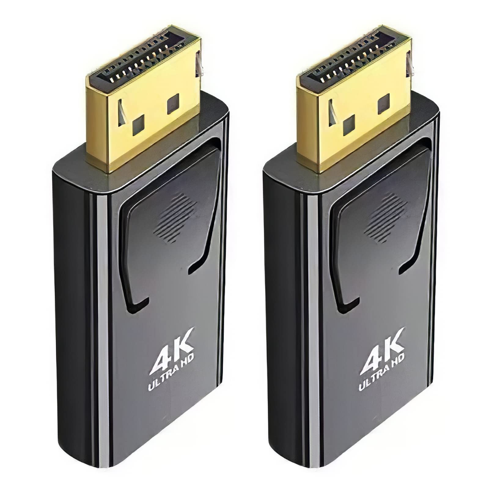 SK DEPOT Displayport to HDMI Adapter(2 pack), 4K DP to HDMI Converter Displayport 1.4V Nickel Plated for Desktop, Laptop, Projector, HDTV (DP Male to HDMI Female, Black & Gold, 2 Pack)