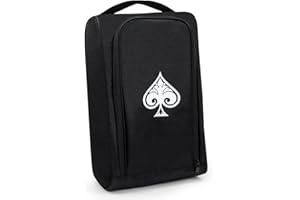 Barudan Golf Shoe Bag Men with Main Compartment fits up to US Men 14 - Ventilated Golf Shoe Bag Ace with Top Handle Black