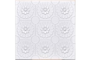 ANTIQUE CEILINGS Odessa White Foam Ceilings Tiles 20"x20" (50 Tiles Case)