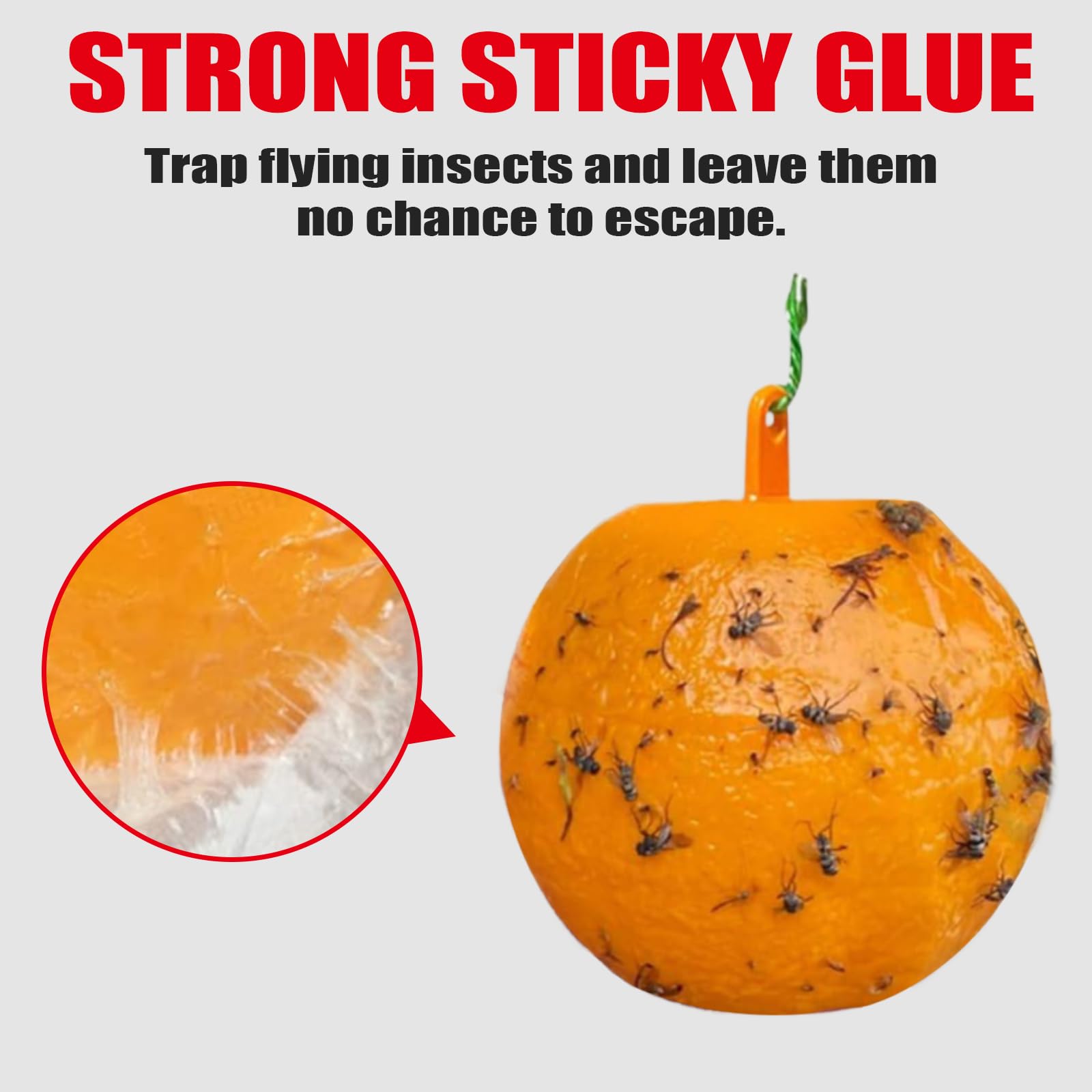 Fly Sticky Ball Fly Trap Outdoor, 6 PCS Fly Traps Ball Indoor, Hanging Sticky Bugs Gnat Ball for Garden Plants Trees Flies Gnat Wasp Bugs