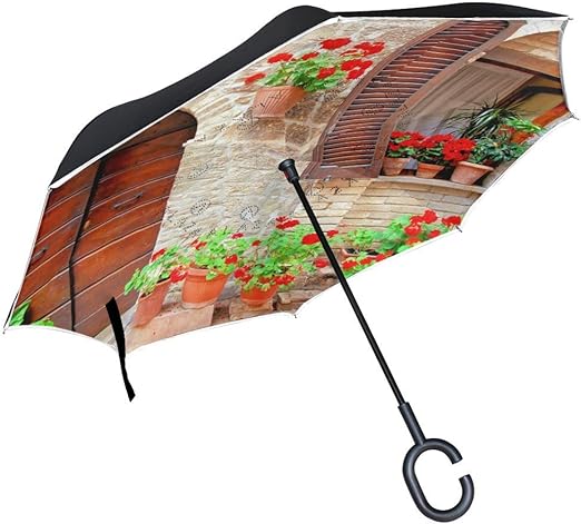 Sombrilla a Prueba de Viento Bloqueador Solar Sombrilla Patio Planta en