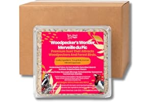Chirp & Maple, Woodpecker’s Wonder, Suet for Wild Birds, Wild Bird Food for Woodpeckers (18-Pack), 5.4KG
