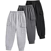 Nivne Tco Boys Casual Pants-Solid Color Soft Trousers-Toddler Boys 3 Pack Sweatpants Set (3-7 Years)