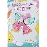 Greeting Card You're A Wonderful Blessing To Our Family Great-Granddaughter Happy Birthday with Butterfly