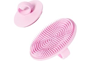 Boie USA Face Scrubber - Handheld Facial Tool, Deep Cleansing Exfoliating Facial Brush. Fights Acne with Gentle, Silicone-Like Bristles, Long Lasting, & Hypoallergenic (Pink)