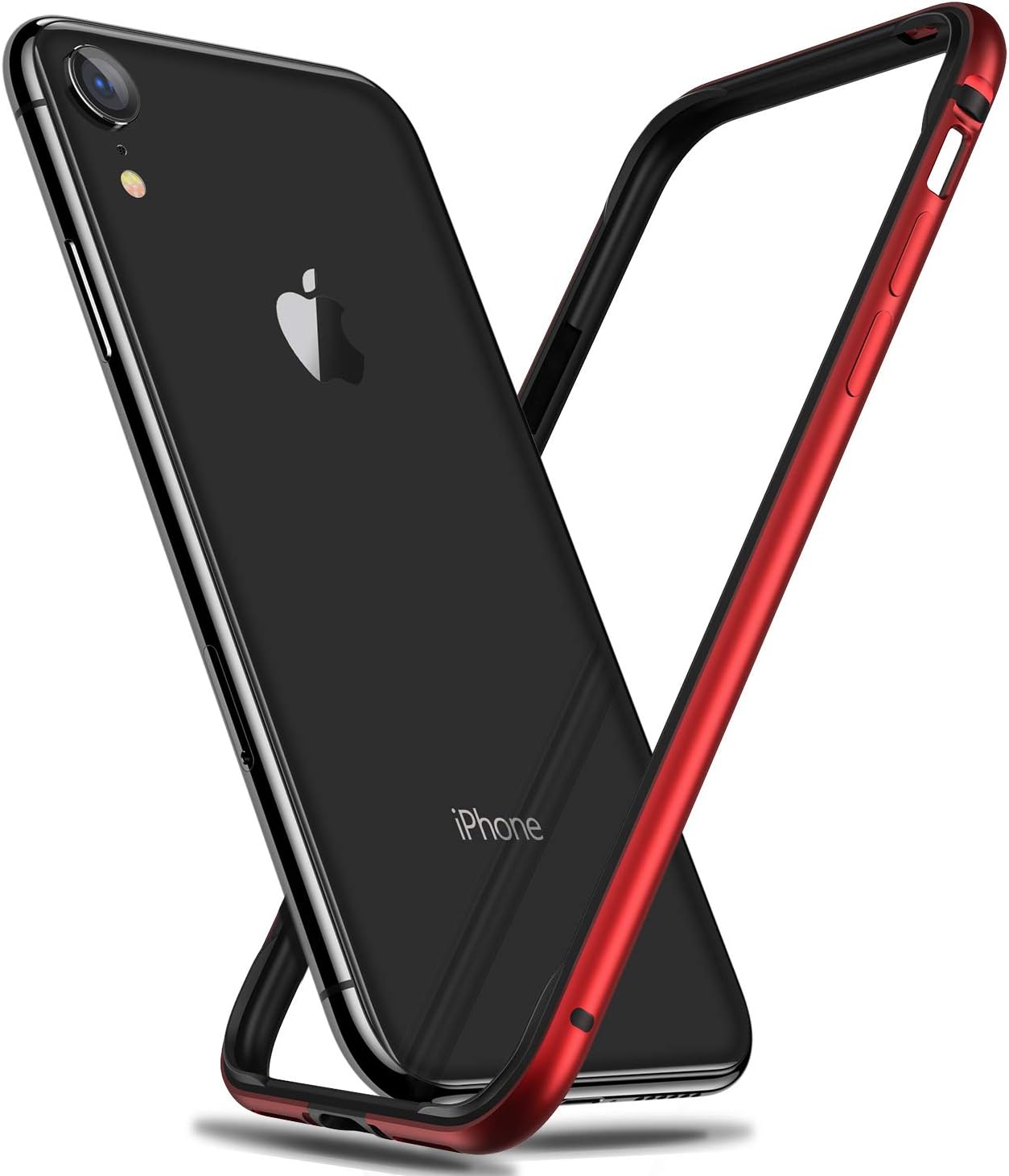RANVOO iPhone XR Bumper Case, Metal Aluminum Bumper Frame with Inner TPU Bumper Anti-scratch Cover Case for Gamers Compatible with iPhone XR, Red