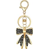 nylry Bow Keychain for Purse Backpack Charms for Handbags Pink Bow Cute Keychain for Women Rhinestone Gold Purse Charms