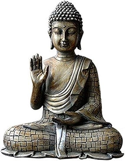 Amazon Com Anwuyang 1pcs Vintage Meditation Sitting Buddha Statue Thailand Resin Statuette Bouddha Zen Sculpture Buddha Figurine Crafts Home Office Decoration Ornament Color Tathagata Garden Outdoor