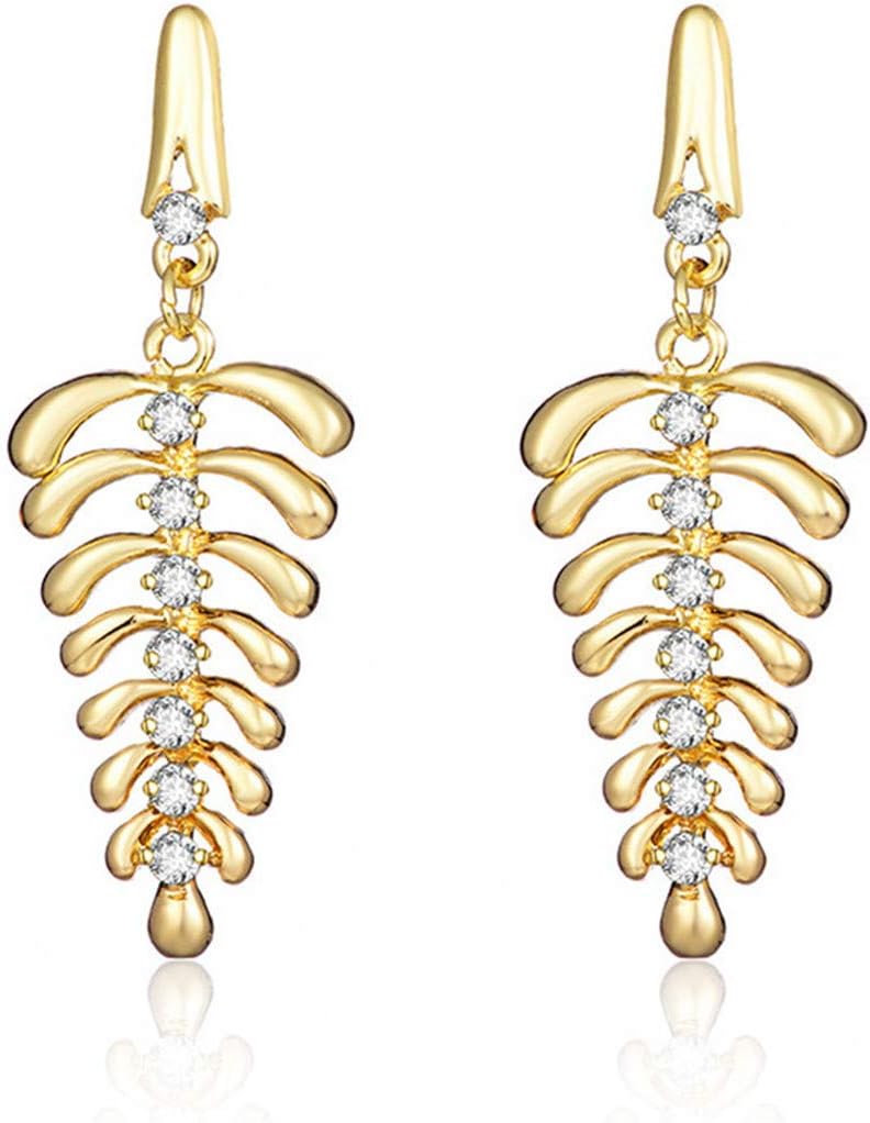 Idiytip Sterling Silver Fern Olive Leaf Ear Crawler Climber Studs Cuff Earrings Jewellery For Women Girls,Gold