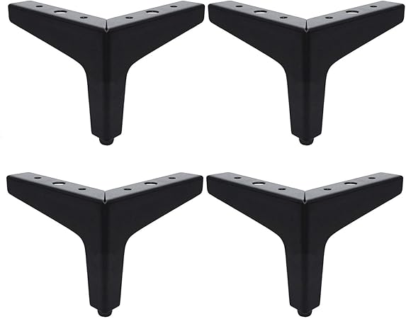 Tulead 4 Height Furniture Legs Iron Sofa Legs Heavy Duty Triangle