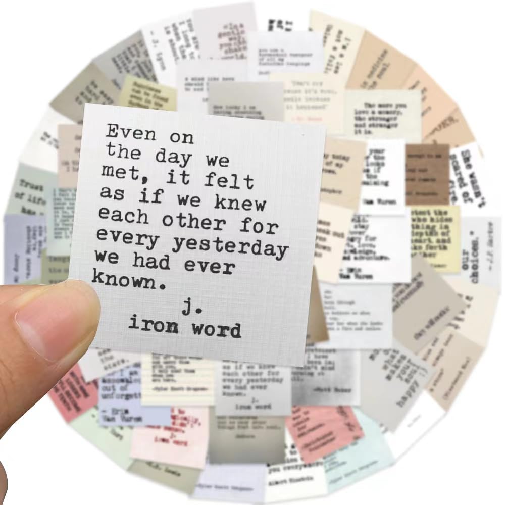 Photo 1 of 180Pcs Quote Stickers for Journaling - Typewriter Style Motivational, Mood, Inspirational, Romantic Vintage Words and Phrases for Planner, Junk Journal, Bullet Supplies, Laptops, Scrapbook