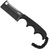 CRKT Minimalist Cleaver Outdoor Fixed Blade Knife with Sheath, Black, 2383K | 2.13" Cleaver Blade, Lightweight G10 Handle, Stainless Steel Blade, Thermoplastic Sheath with Mounting Options