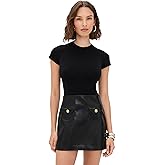 alice + olivia Women's Sydney Vegan Leather A Line Dress with Pocket Detail
