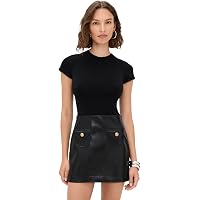 chinese dress ladies alice + olivia Women's Chara Long Sleeve Lace Vegan Pleated Mini Dress,  Black, 0 at Amazon Women's Clothing store