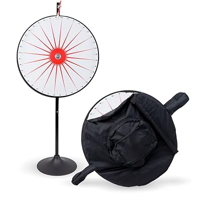 MIDWAY MONSTERS 36&quot; Customizable Dry Erase White Spinning Prize Wheel with Premium Protective Carry Bag Case, Extension Base, Extension Pole