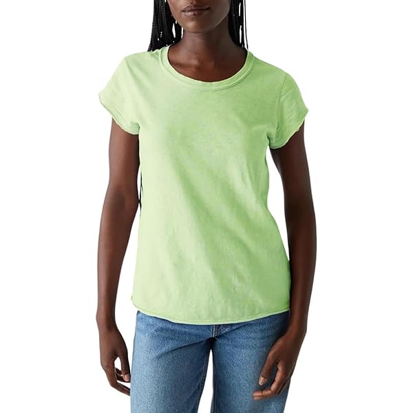 Michael Stars Women's Tati V-Neck Power Shoulder Top, White at