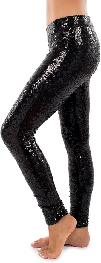 shiny black leggings amazon