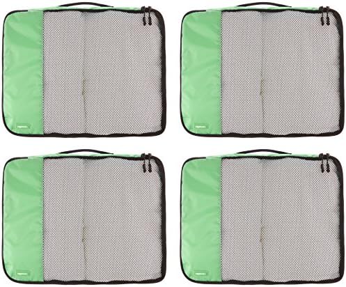 AmazonBasics 4 Piece Packing Travel Organizer Cubes Set - Large, Green 2 AmazonBasics 4 Piece Packing Travel Organizer Cubes Set - Large, Green