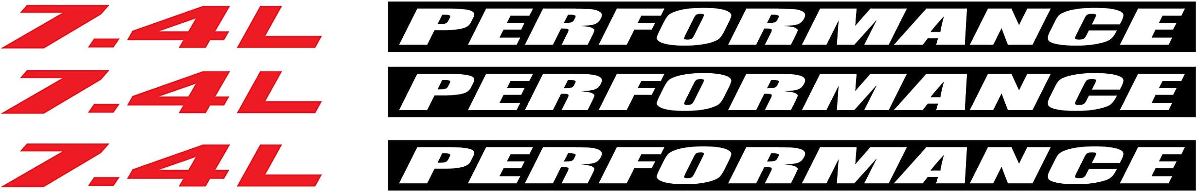 Tower Decals 7.4L [Gloss Black] Performance [Gloss Black] Hood Vinyl Decal Emblem Fits Chevrolet (Inverted) 0258