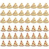 CHGCRAFT 48pcs 2 Styles Simulated Delicious Pizza Flatback Resin Charms Triangle Pizza Imitation Food Charms for Earrings Bracelet Necklace Jewelry Making, Pizza, 0.9x0.8x0.2inch